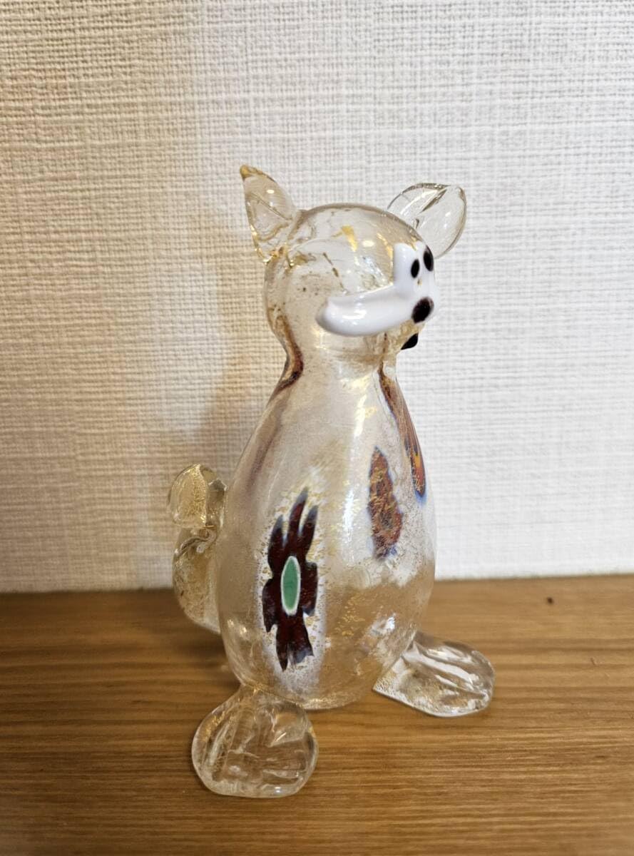 ベネチア　ムラーノ　ヴェネチアンガラス　置物　Murano　猫　ネコ イタリア製 ベネチアンガラス 猫型 置物 キャット - エステルノ